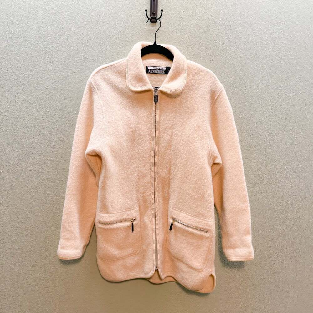 Vintage Cream Collared Wool Jacket - Marvin Richards - Medium